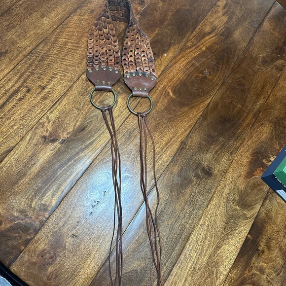 Womens Vintage Boho Brown Leather Braided Belt - Picture 4 of 15